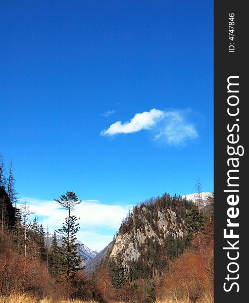 Jiuzhaigou in the winter scenery