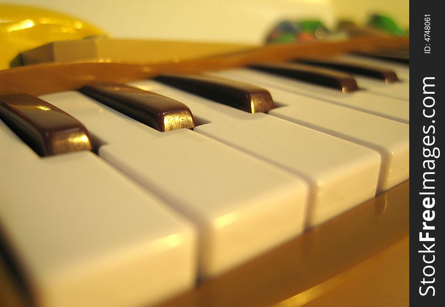 A close up for a keyboard, children's toy