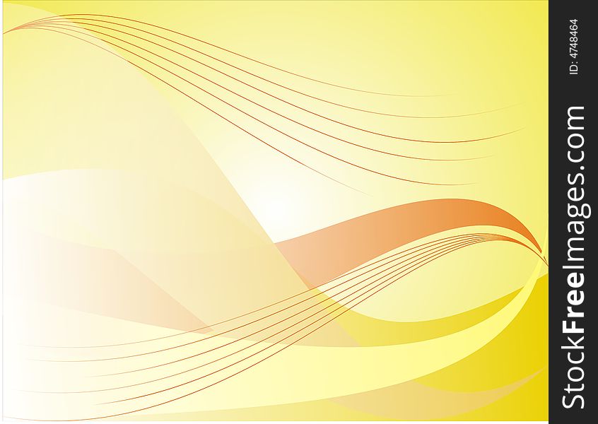 Background with yellow and orange waves. Background with yellow and orange waves