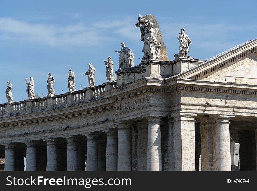 Detail of Saint Peter Square in Vatican City