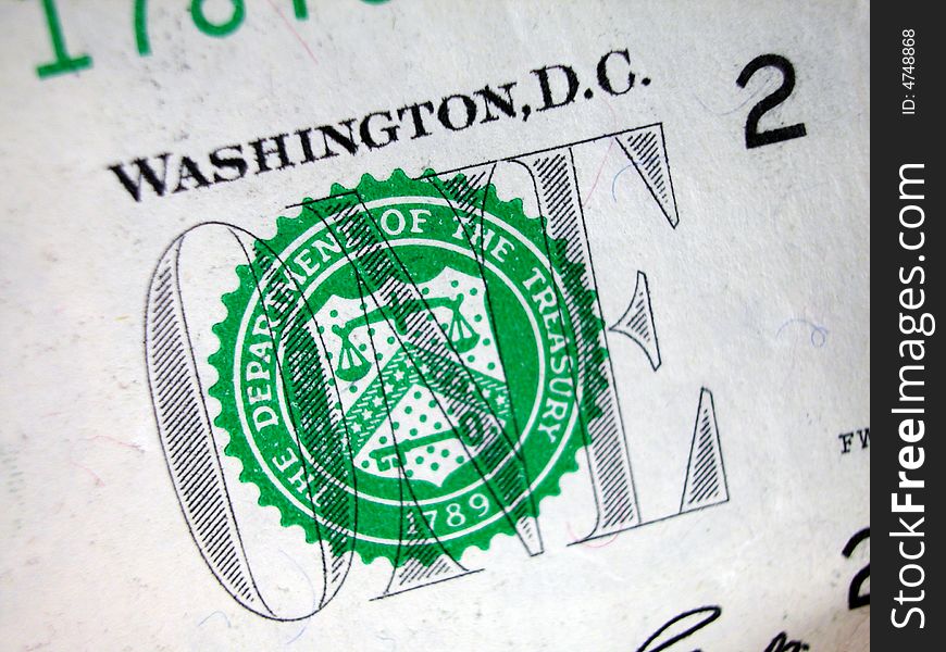 One Dollar Bill-Treasury Seal