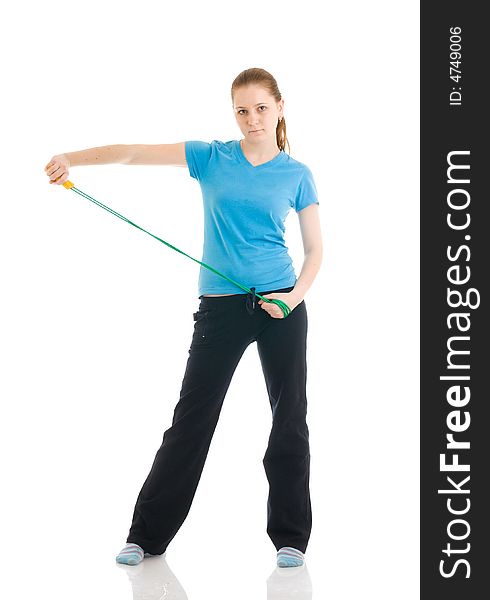 The Young Woman With The Skipping Rope Isolated