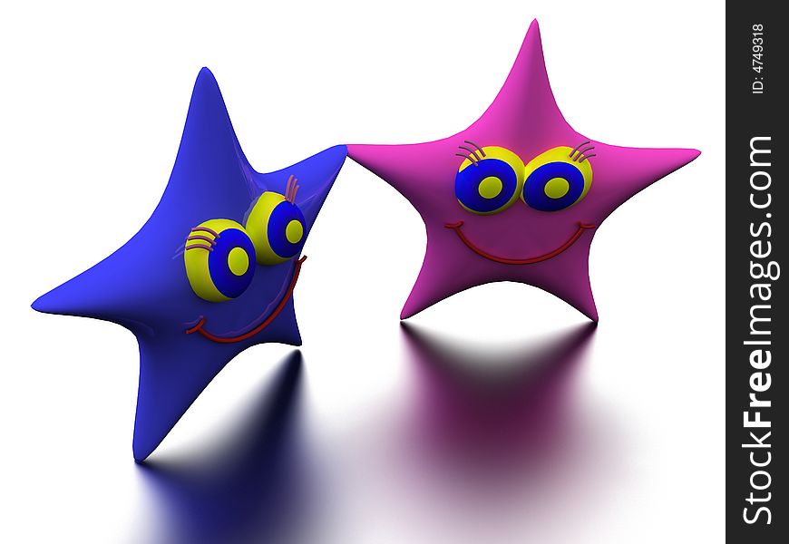 3d Abstract Star With Clipping Paths