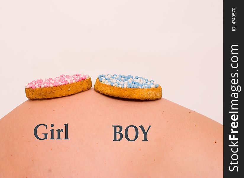 2 biscuits on belly. Is it a boy or girl. 2 biscuits on belly. Is it a boy or girl