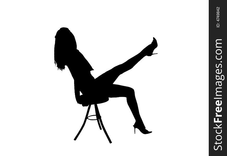 Girl sitting on the chair illustration. Girl sitting on the chair illustration