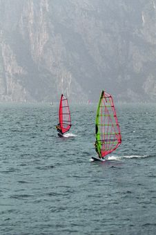 Windsurf Garda Stock Photo