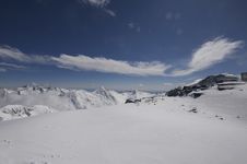 Snowy Mountain Landscape In Switzerland Royalty Free Stock Photos