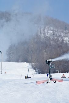 Snow Machines Working To Create Snow At A Ski Reso Stock Photography Snow Machines Working To Create Snow At A Ski Reso Stock Photography