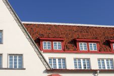 White House With Tiled Roof And Blue Sky Stock Photography White House With Tiled Roof And Blue Sky Stock Photography