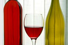 Wine Bottles With Wine Glass Royalty Free Stock Photography Wine Bottles With Wine Glass Royalty Free Stock Photography