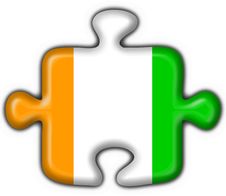 Cote D Ivoire Button Flag Puzzle Shape Royalty Free Stock Photo