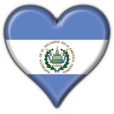El Salvador Button Flag Heart Shape Stock Photography