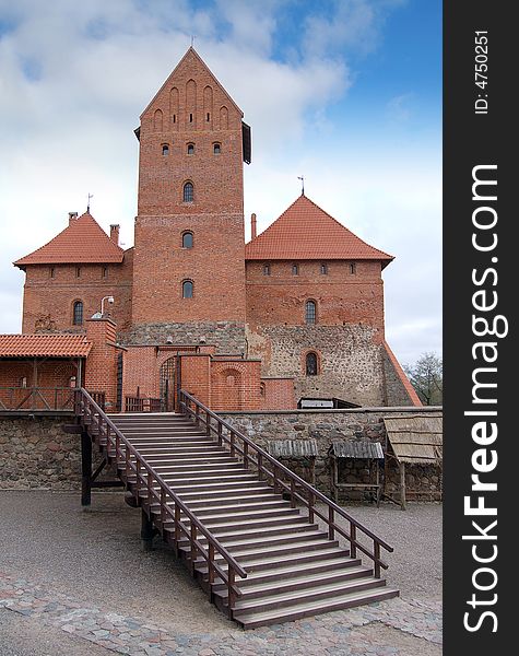 Way in Trakai central tower. Way in Trakai central tower