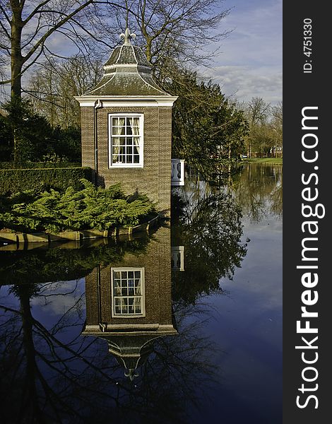 A Teahouse in the garden of Castle Zeist near the water. A Teahouse in the garden of Castle Zeist near the water