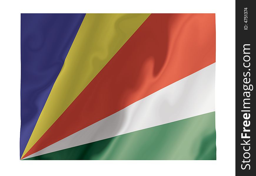Fluttering image of the Seychelles national flag. Fluttering image of the Seychelles national flag