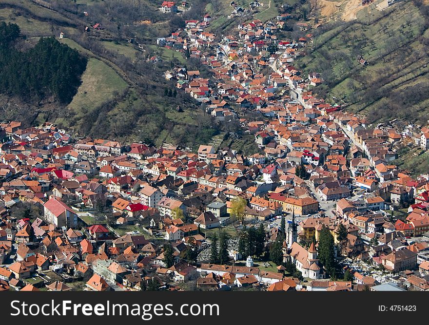 Old town of Brasov, seen from Tampa mountain. Old town of Brasov, seen from Tampa mountain.