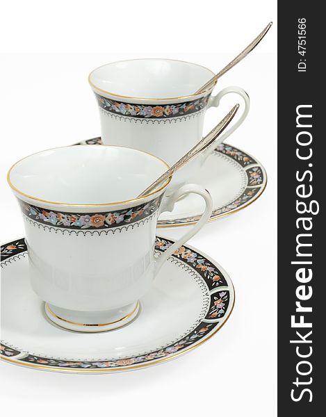 Row of tea cups  file contains clipping path
