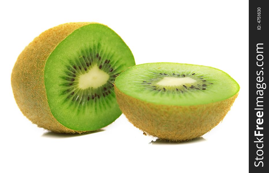 Kiwi fruit on a white background. Isolation on white.