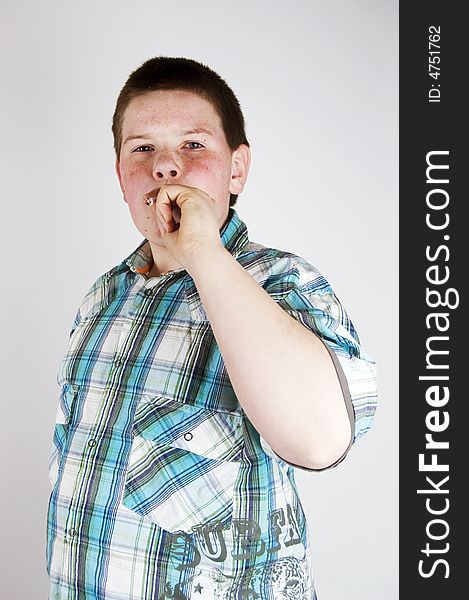 Young  cowboy smoking a cigaret