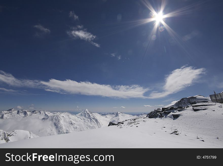 Snowy Mountain Landscape in Switzerland