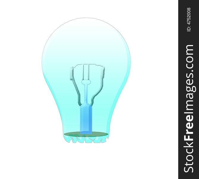 Illustration of the blue broken bulb