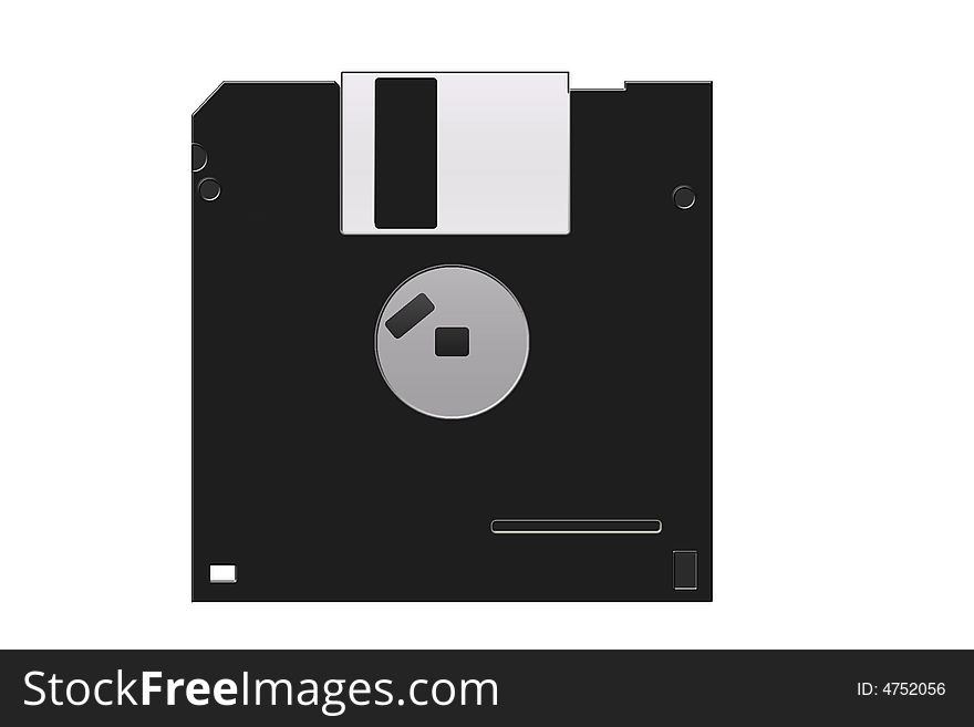 Illustration of the black plastic floppy disk