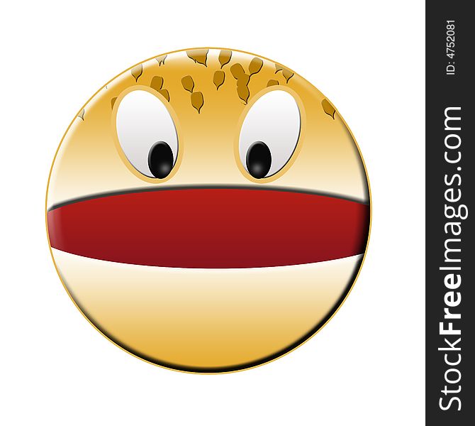 Stylized happy hamburger smile emoticon