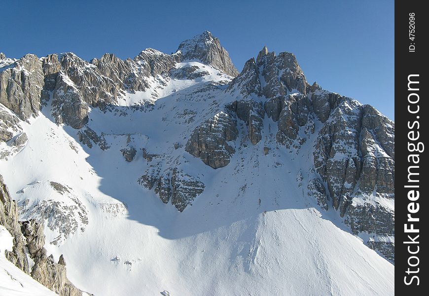 Mount Sorapiss covered with snow