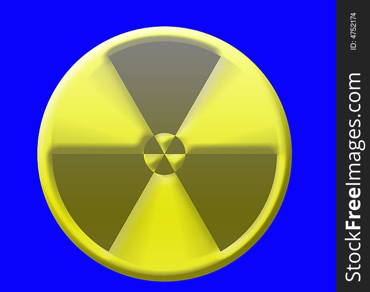 Black and yellow caution radiation sign