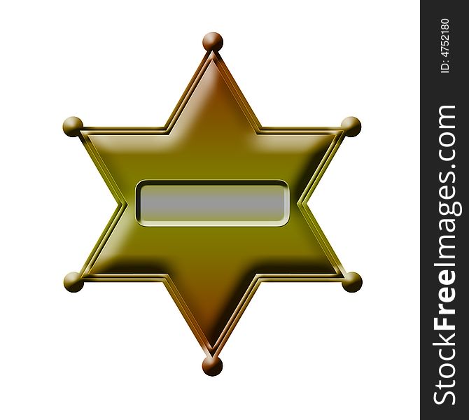 Illustration of the six pointed shriff star. Illustration of the six pointed shriff star
