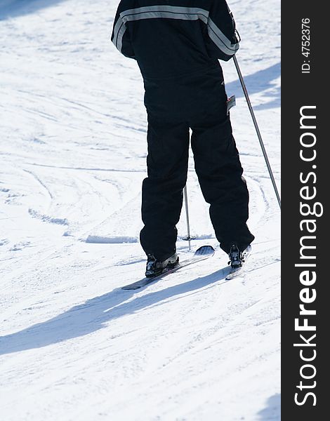 Close Up Of Someone Skiing