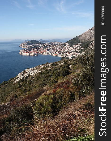 View over the ancient city of Dubrovnik in Croatia. View over the ancient city of Dubrovnik in Croatia