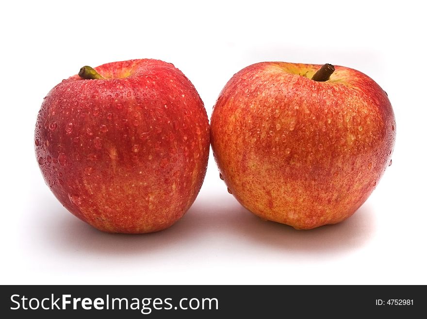 Two apples put side by side. Two apples put side by side