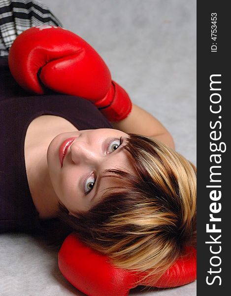 Girl In Boxing Gloves