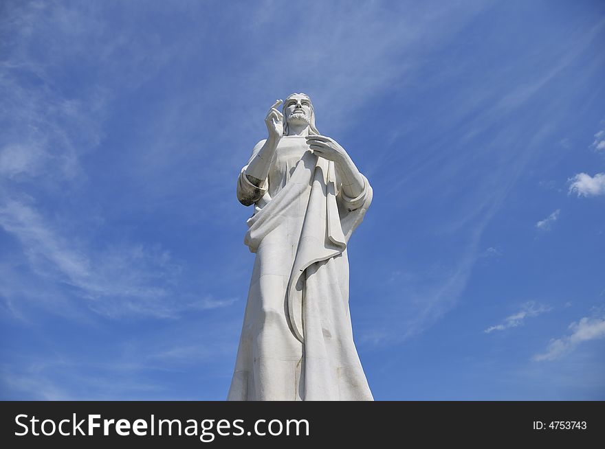 Statue of jesus christ against blue sky. Statue of jesus christ against blue sky