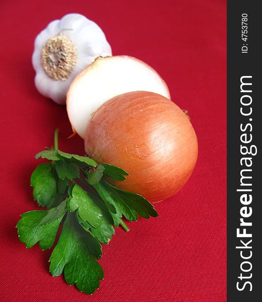Parsley, garlic and onion