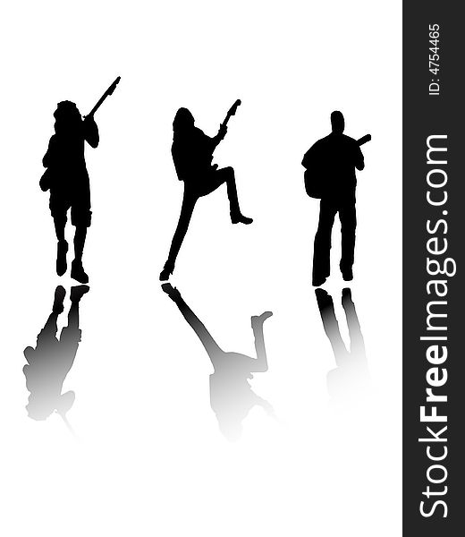 This is the guitarist silhouettes - vector illustration