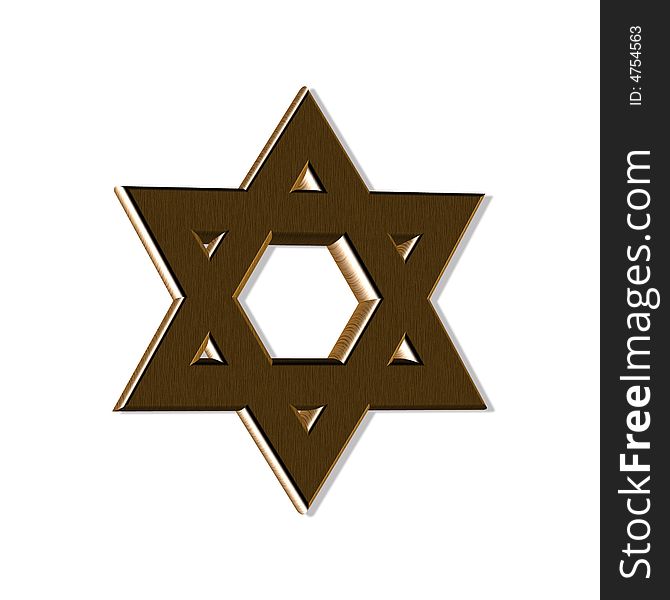 Wooden Jewish Star