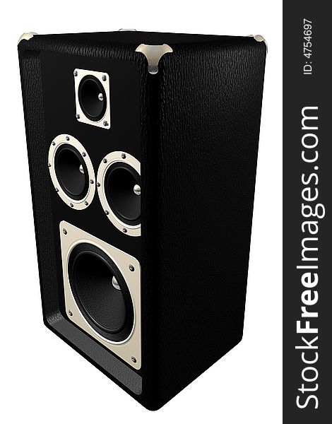 Speaker, 3d render on white background. Speaker, 3d render on white background