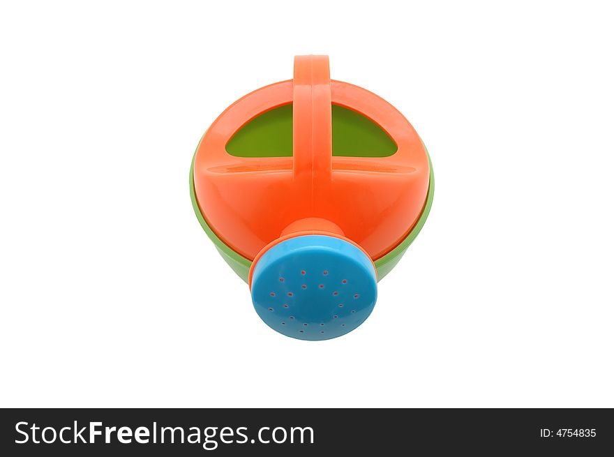 Child's plastic watering-pot toy. Bright coloured. Child's plastic watering-pot toy. Bright coloured.