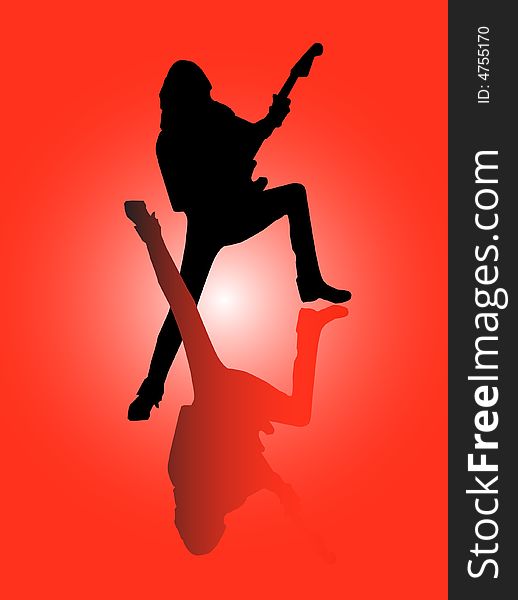 This is the guitarist silhouette -  illustration