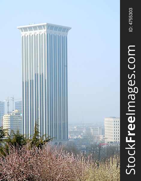 A modern building in Dalian, China. A modern building in Dalian, China.
