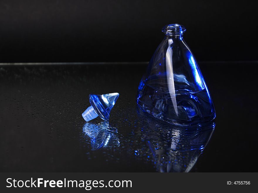 Perfume bottle in studio light