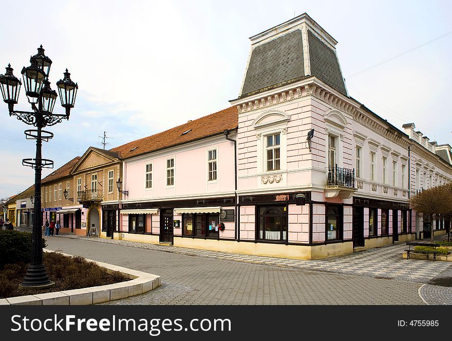 Main square in Komarno (Komarom), Slovakia