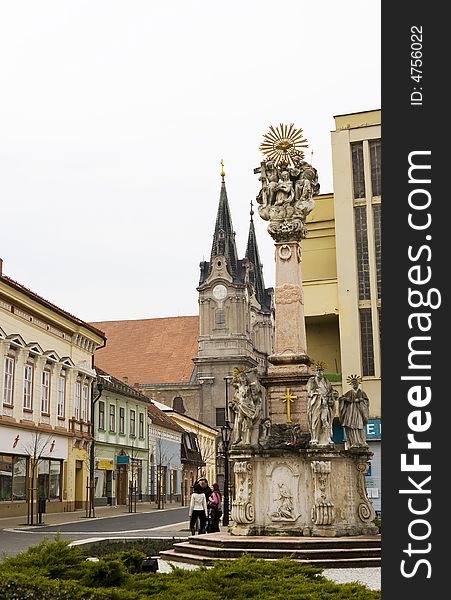 Main square in Komarno (Komarom), Slovakia