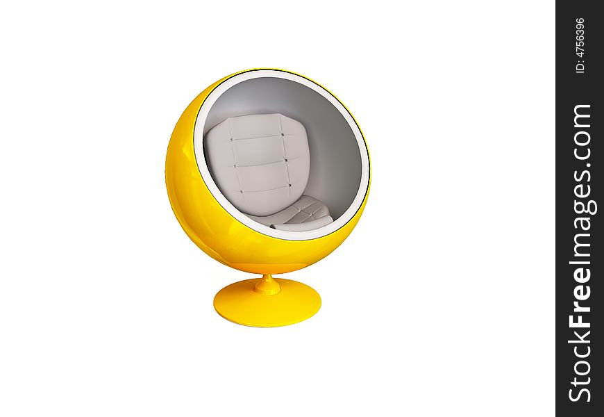 Convenient, yellow, office Bubble chair