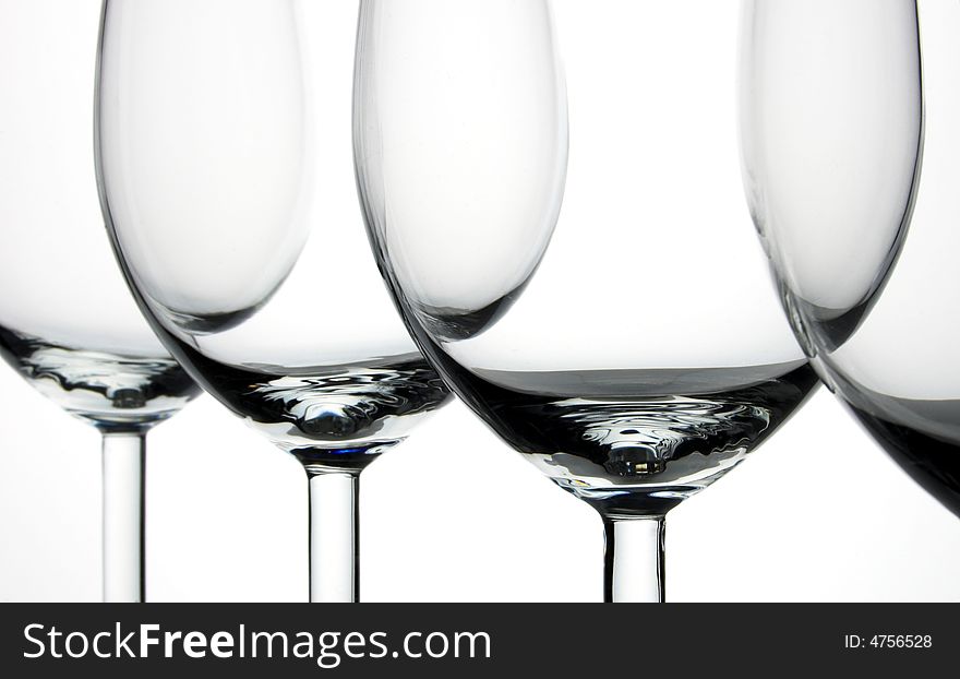 Empty glass of wine on white backround. Empty glass of wine on white backround