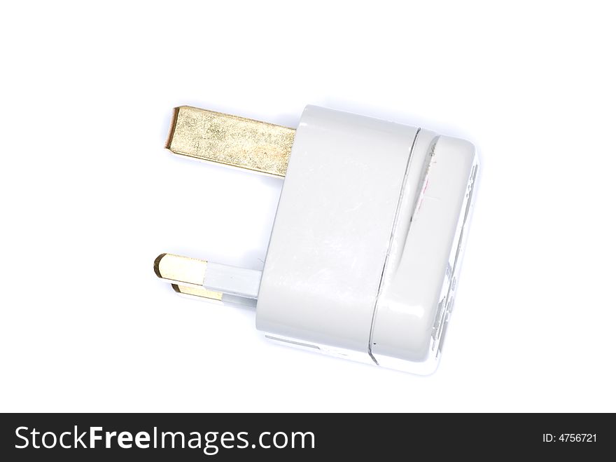 Adapter from European system to English isolated on white background