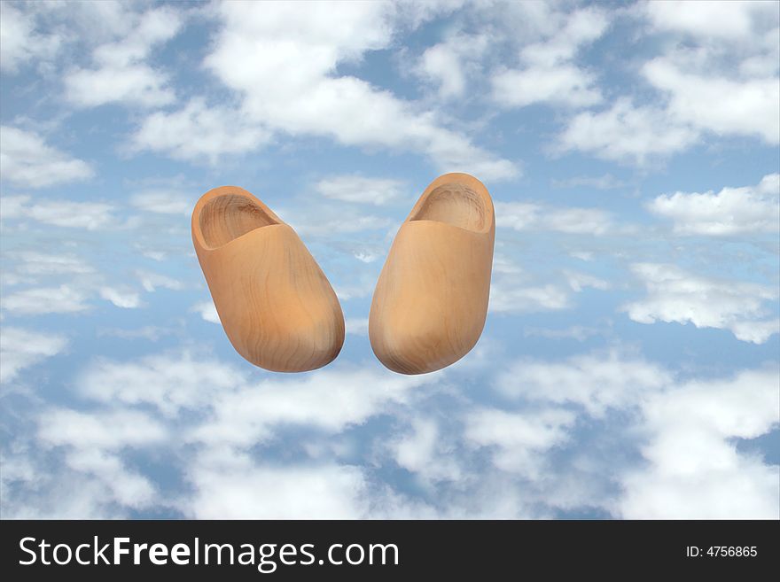 Concept of walking on air with clipping path