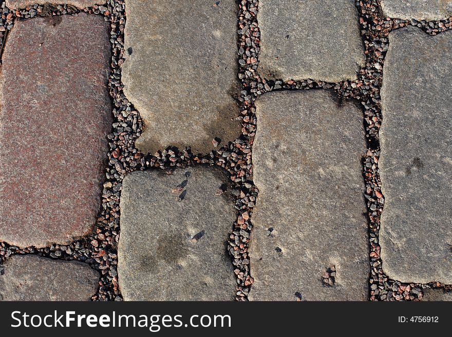 Cobblestone pavement at Old Town at the sunny day